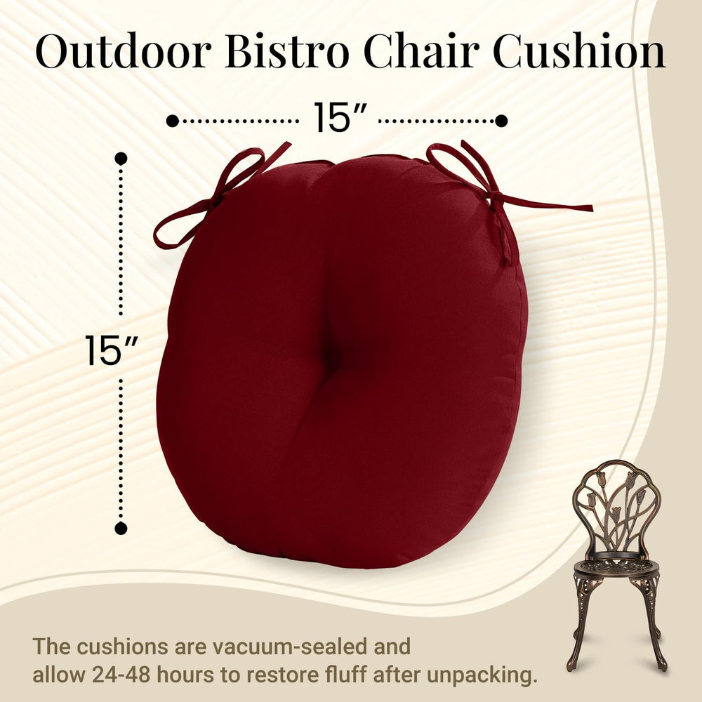 downluxe Bistro Chair Cushions for Patio Furniture, Water-Resistant Round Out...