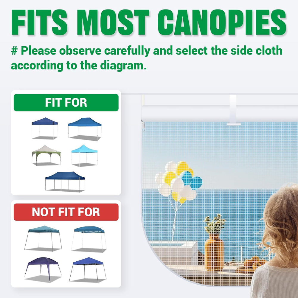 ACEPIC 10x10ft Sidewalls with Mesh Window, Black(3PCS, Frame Not Included)