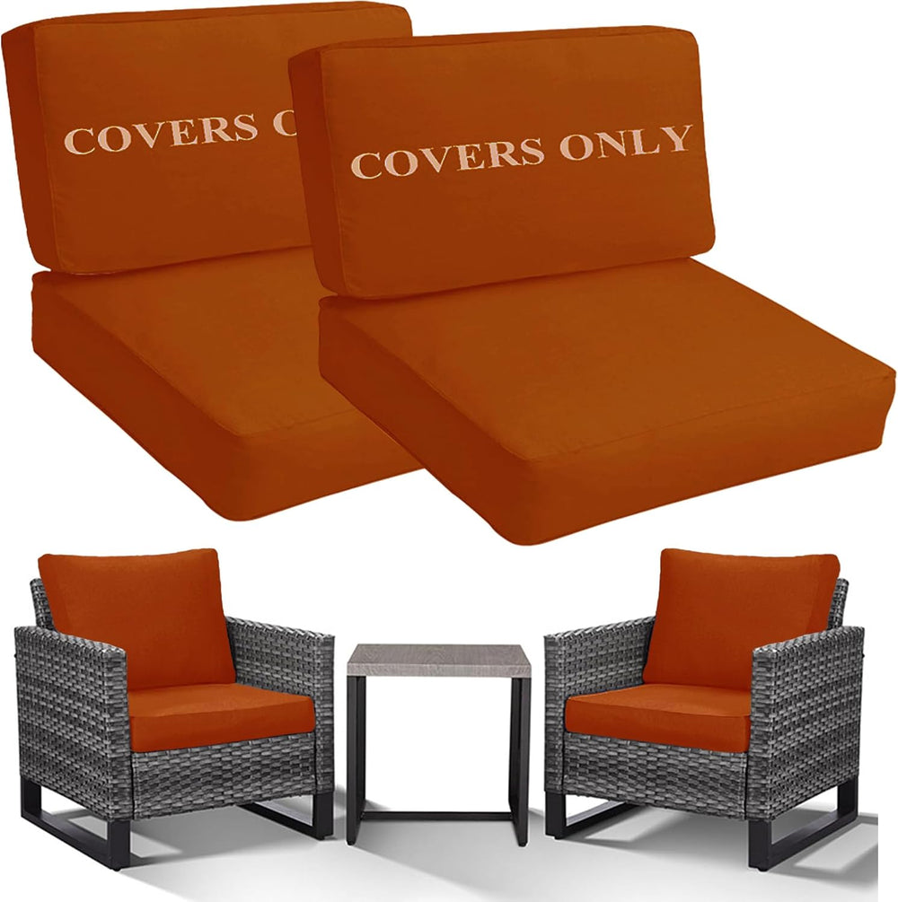 Patio Cushion Covers Replacement, Deep Seat Patio Cushions Cover set of 4