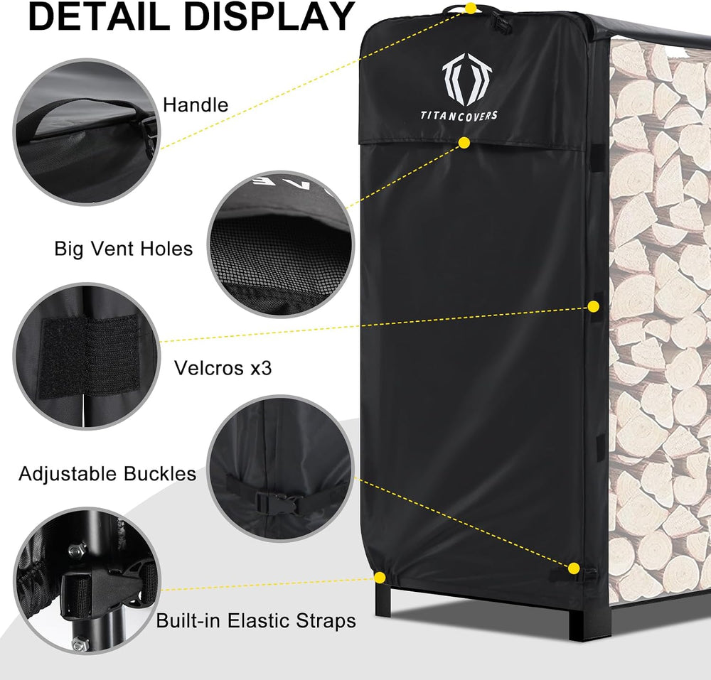 8ft Firewood Rack Cover, Wood Rack Cover(Rack Not Included)