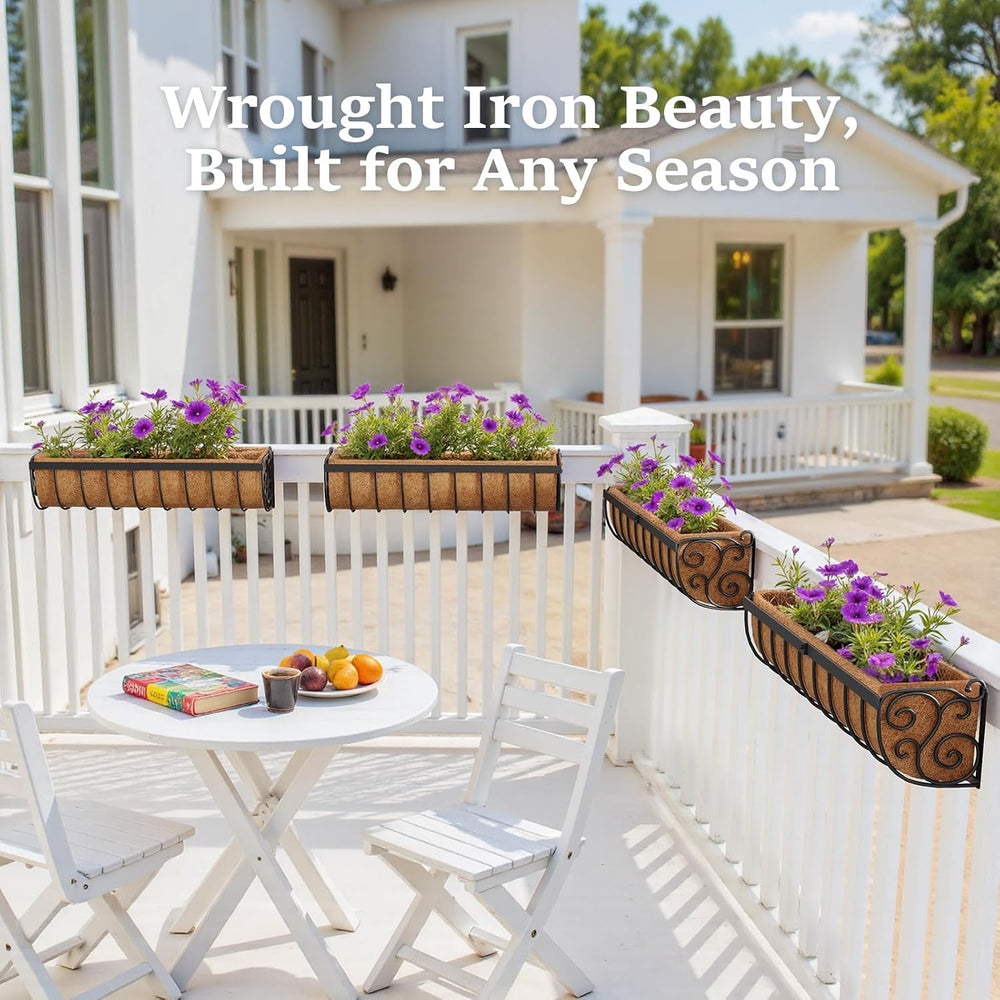 VOXOR Railing Planter Boxes, 24 Inch Window Boxes Planters, Balcony Planters ...