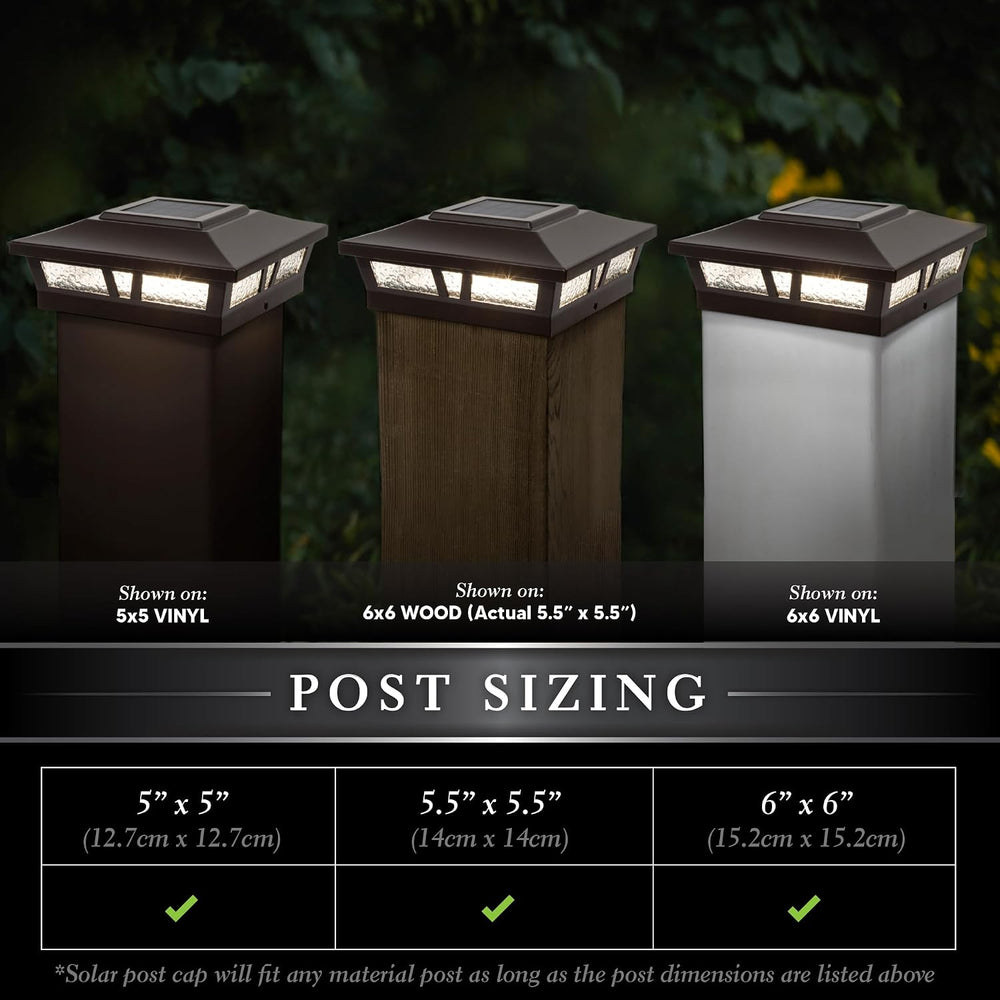 Classy Caps Oxford Solar Post Cap - Fits 6"x6", 5.5"x5.5"...
