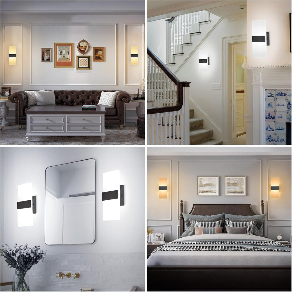 TRLIFE Dimmable LED Wall Sconces, 4 Color Temperature Modern Wall Sconce 12W ...