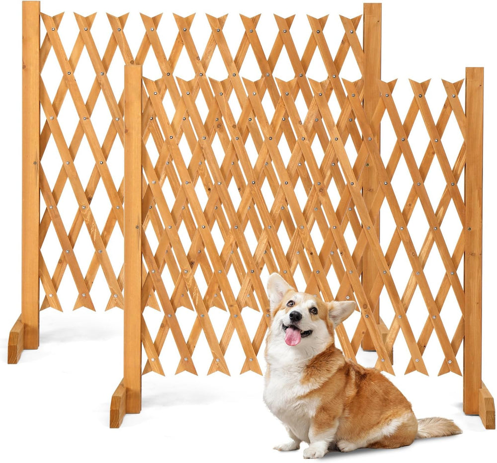 VINGLI 2 Packs Extendable Garden Fence, 27.55 Inch Tall Freestanding Accordio...