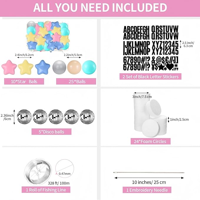 Giant Friendship Bracelet Garland Kit, DIY Birthday Banner with Letters Ball ...