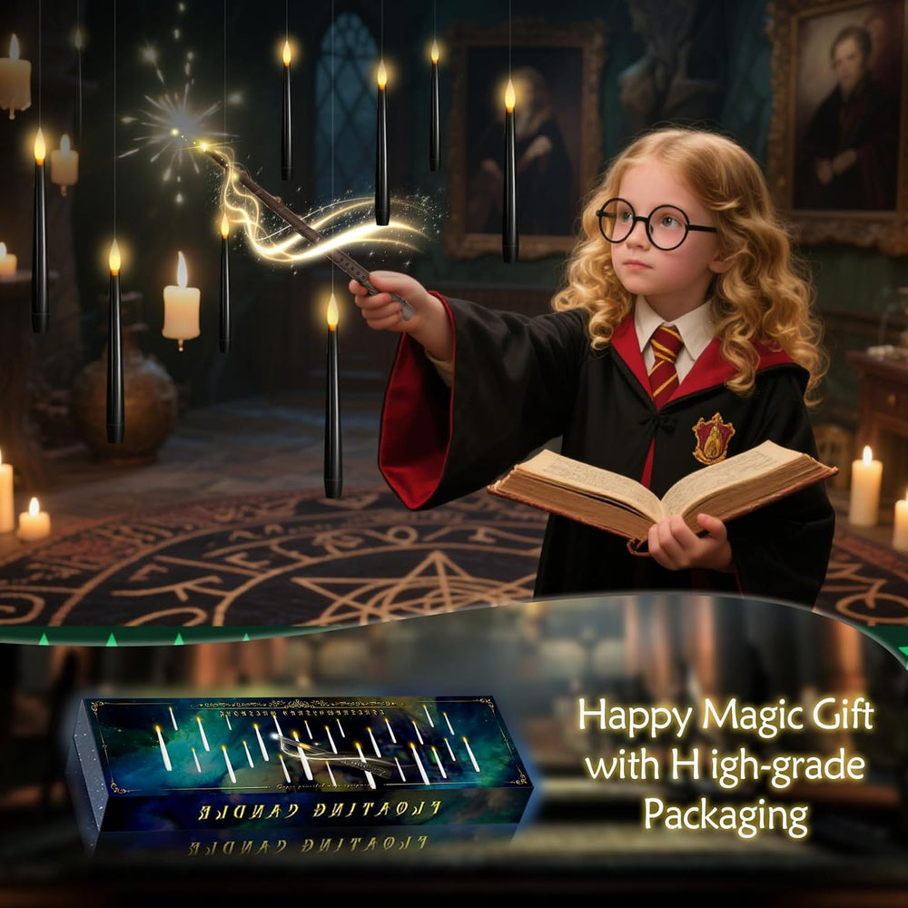 kakoya Flameless Floating Candles with Wand，20 Pcs Magic LED Hanging Taper Ca...
