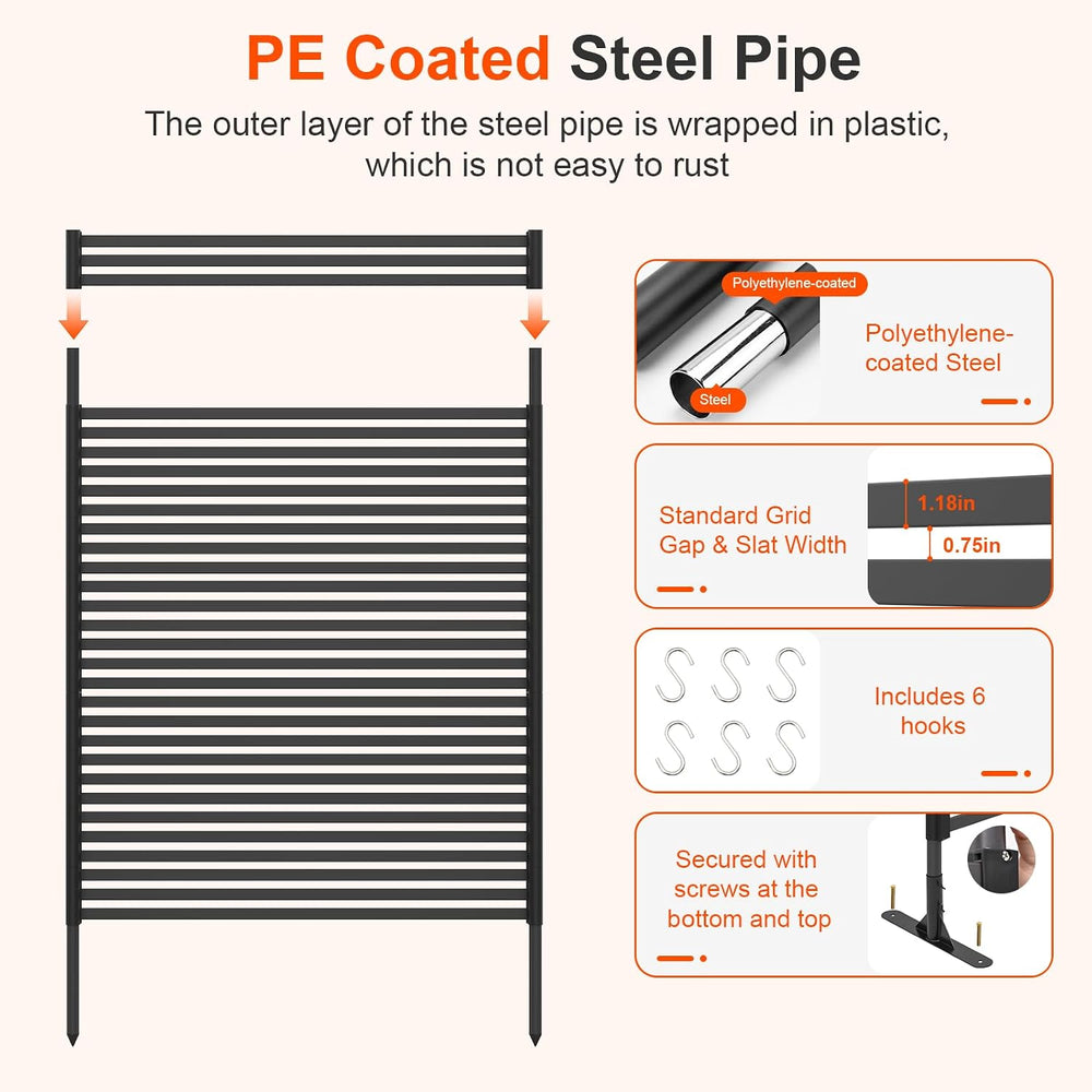 70.87" H x 47.24" W Outdoor Privacy Screens, Metal Fence Privacy Sc...