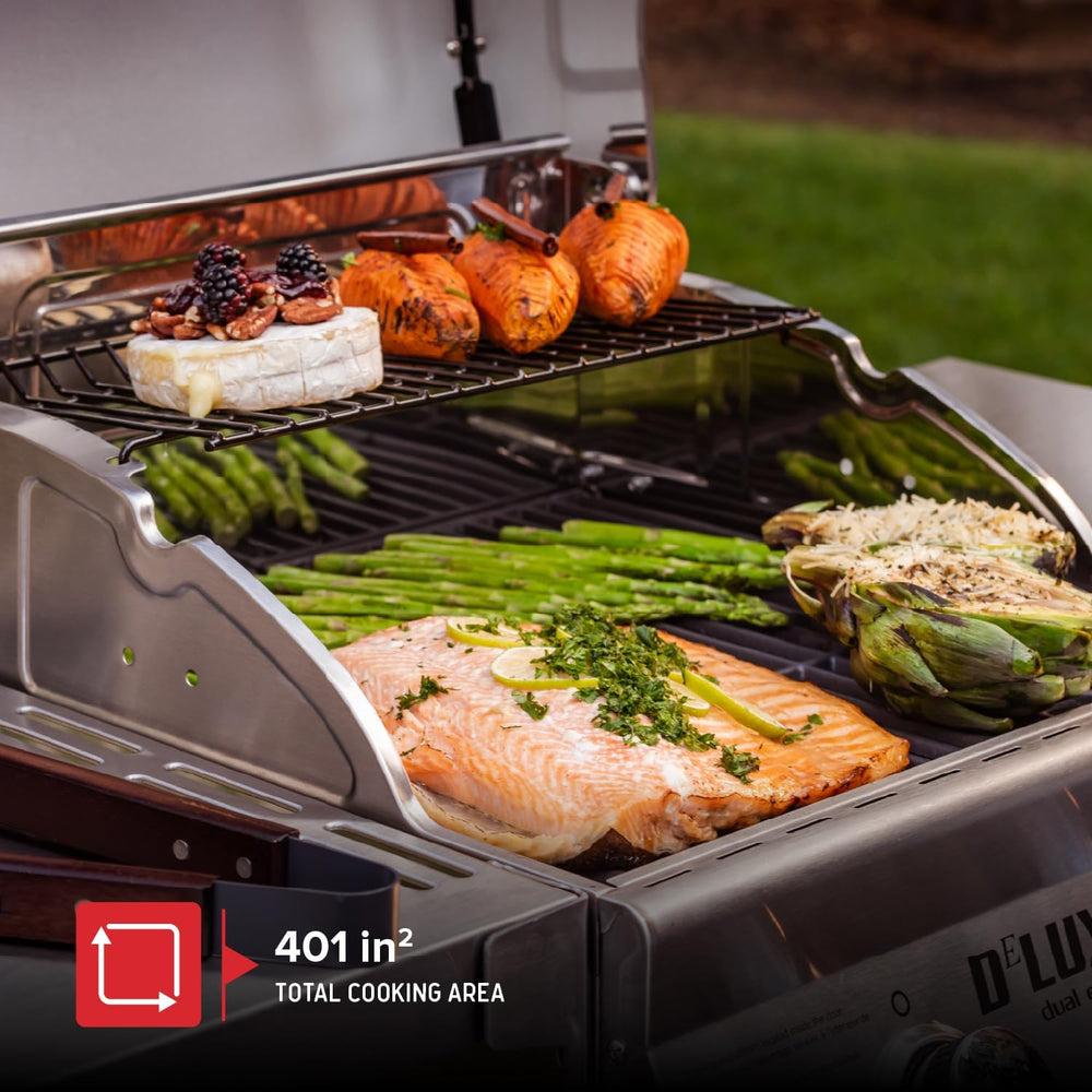Nexgrill Deluxe 2 Burner Gas Grill, Compact with Foldable Shelves in Red