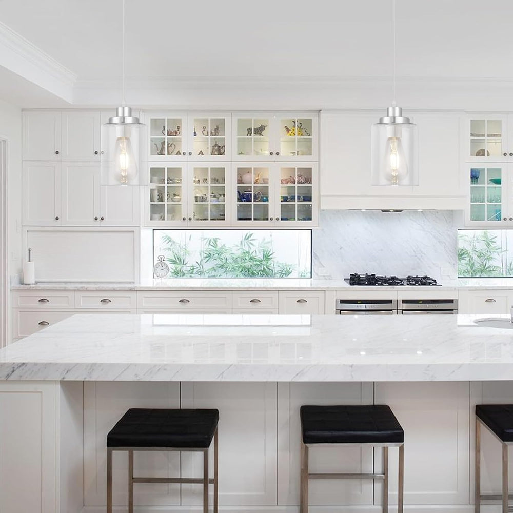 WimiSom Industrial Pendant Lighting, Modern Glass Shade Pendant Lights