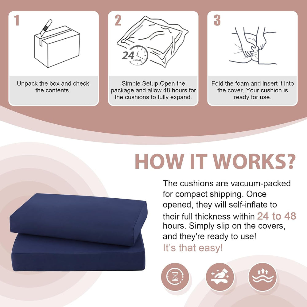 7-Piece Patio Furniture Cushions Set, Replacement Outdoor Cushions for 4-Seat...