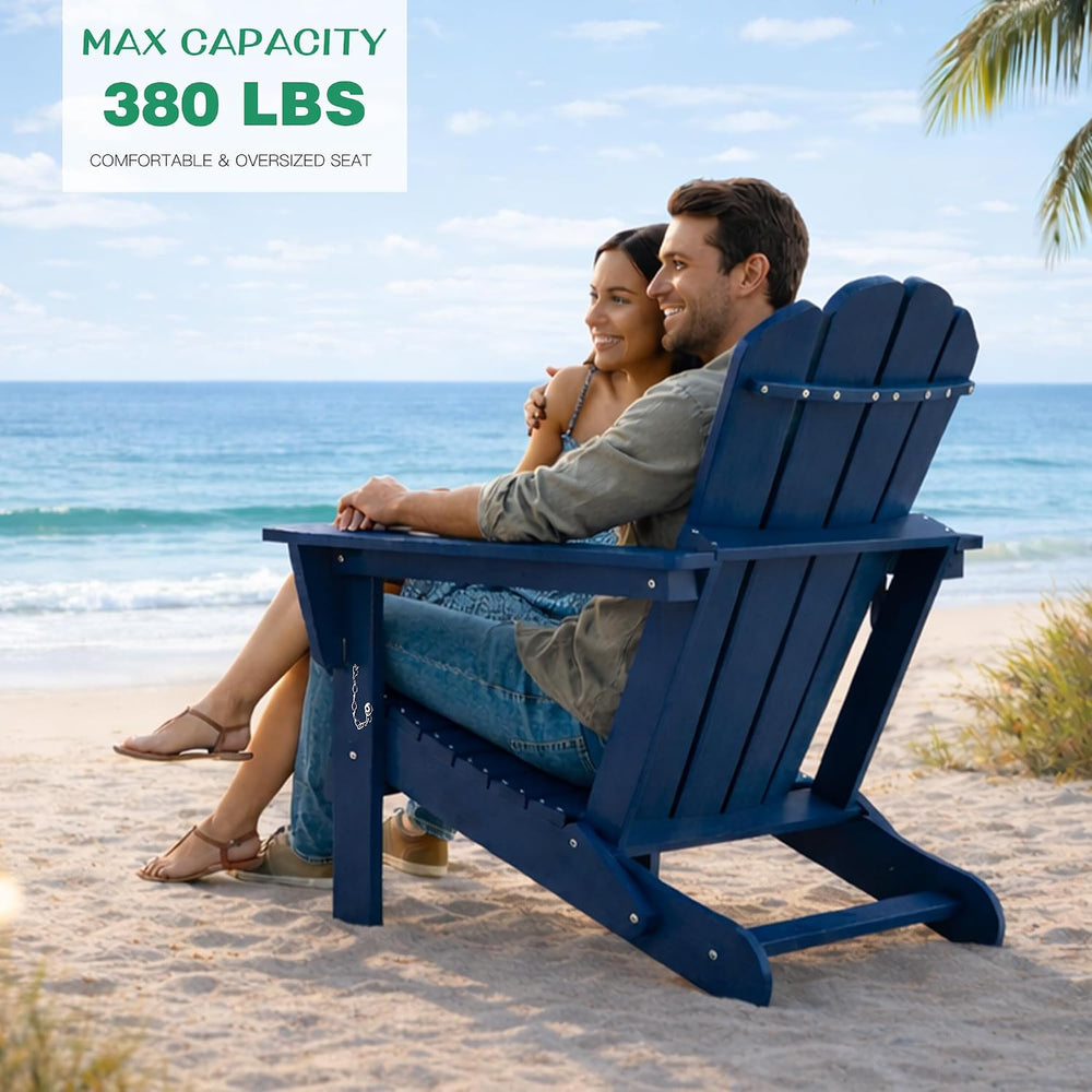 Domi Folding Adirondack Chair Set of 8, HDPE All-Weather Adirondack Chairs wi...
