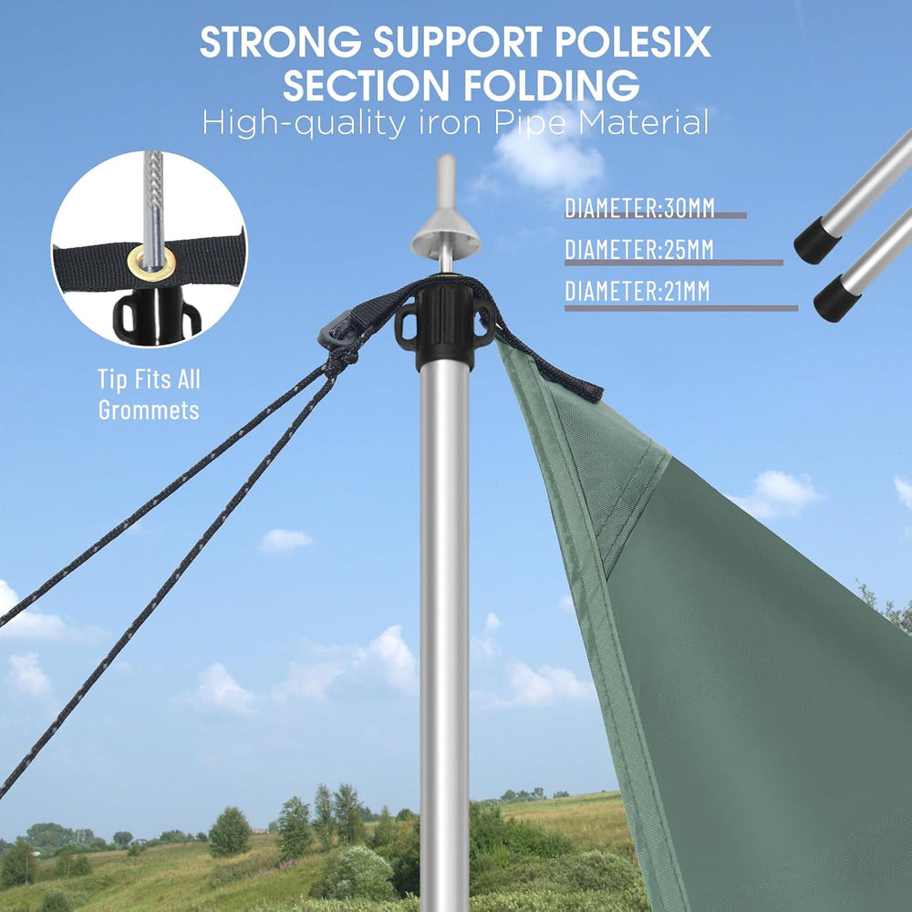 JAICOM Adjustable Tarp Poles, Tent Poles for Camping, Set of 2, 7'6"...