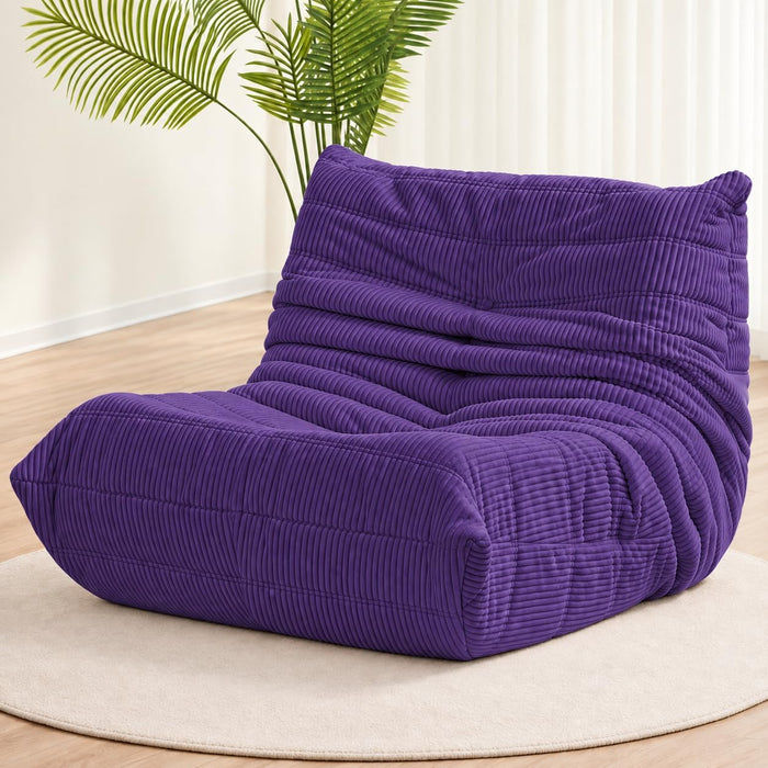N&V Fireside Chair, Mid Century Armless Floor Sofa, Soft Premium Corduroy Floor Lounge Chair, Foam Sofa for Living Room Bedroom and Office (Future Dusk)