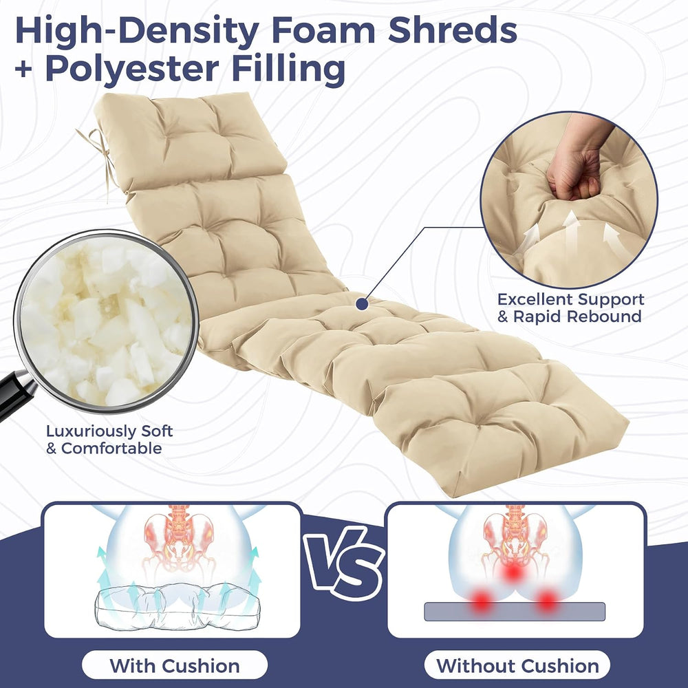 Outdoor Chaise Lounge Cushions, Waterproof Lounge Chair Cushions