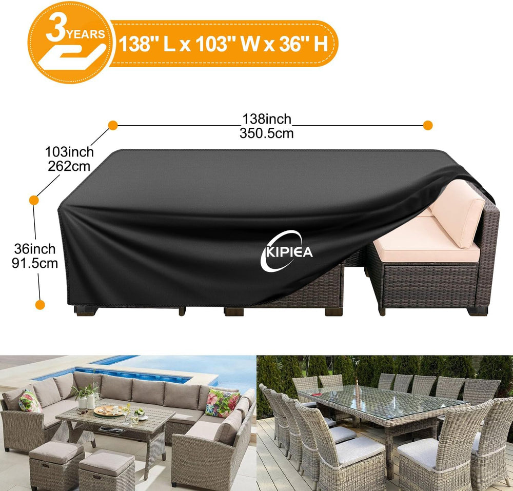 Kipiea Outdoor Furniture Covers Waterproof, 420D Heavy-Duty Patio Furniture S...