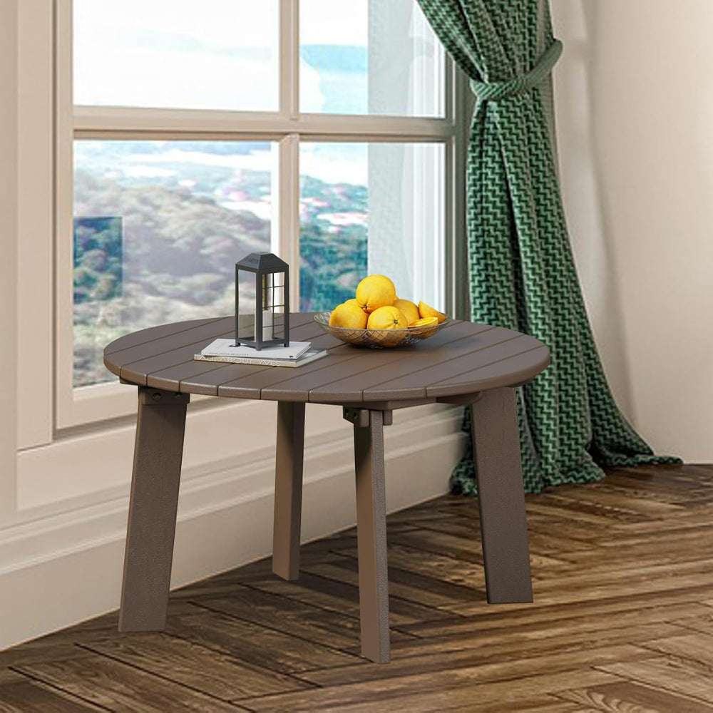 Outdoor Round Coffee Table, Adirondack Patio Coffee Table, Outdoor Large Side...