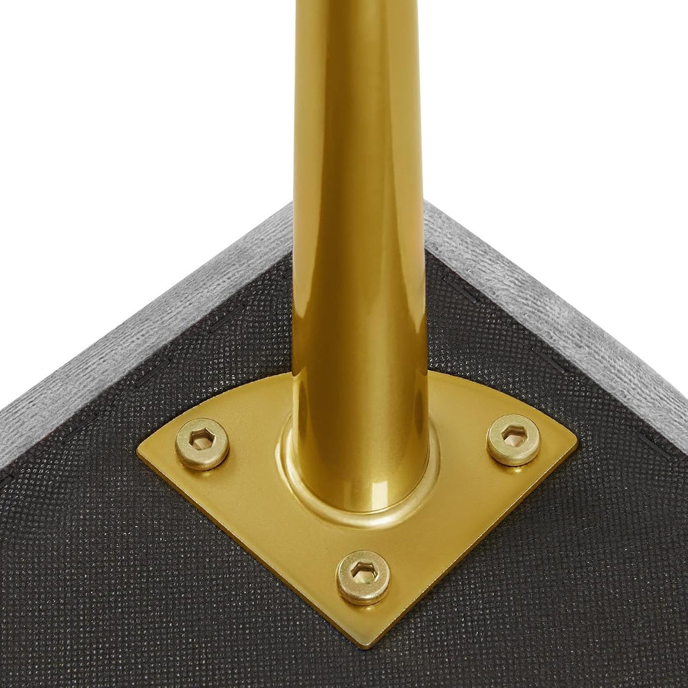 Yaheetech 45in Upholstered Velvet Ottoman Bench Seat with Gold Legs, Gray