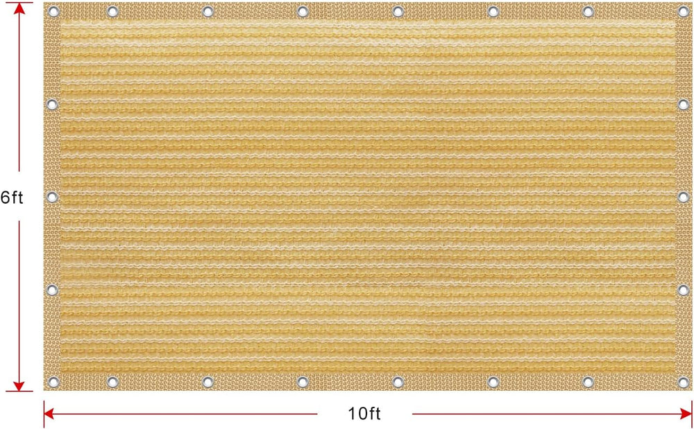 Shatex 90% Shade Fabric 6' x 10' Sun Shade Cloth with Grommets for Pe...