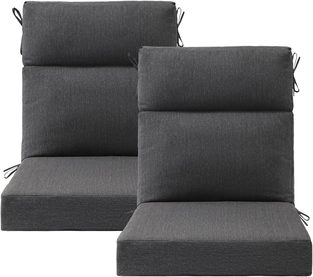 Outdoor High Back Chair Cushion, 2 Pack 44x21 inches Patio Chair Cushions Wat...