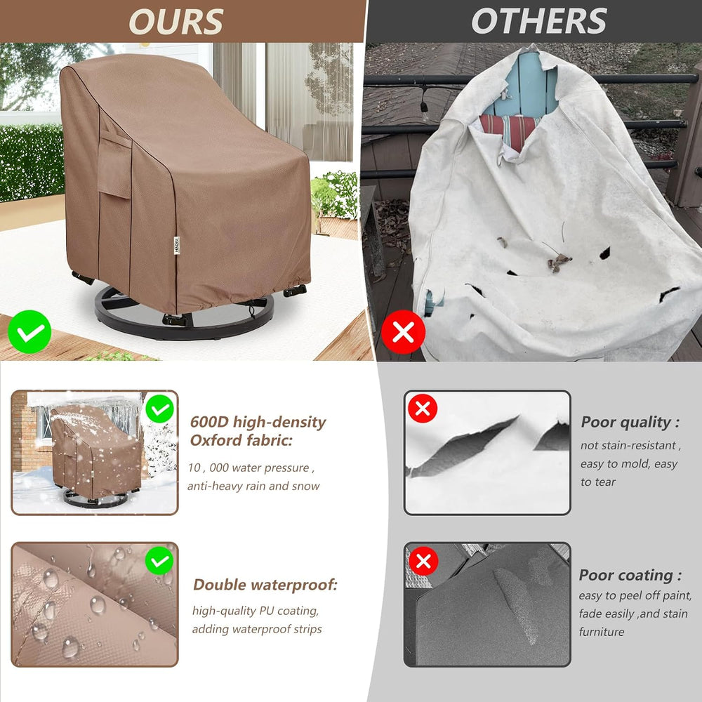 Patio Chair Covers for Outdoor Furniture Waterproof 2 Pack, Heavy Duty Waterp...