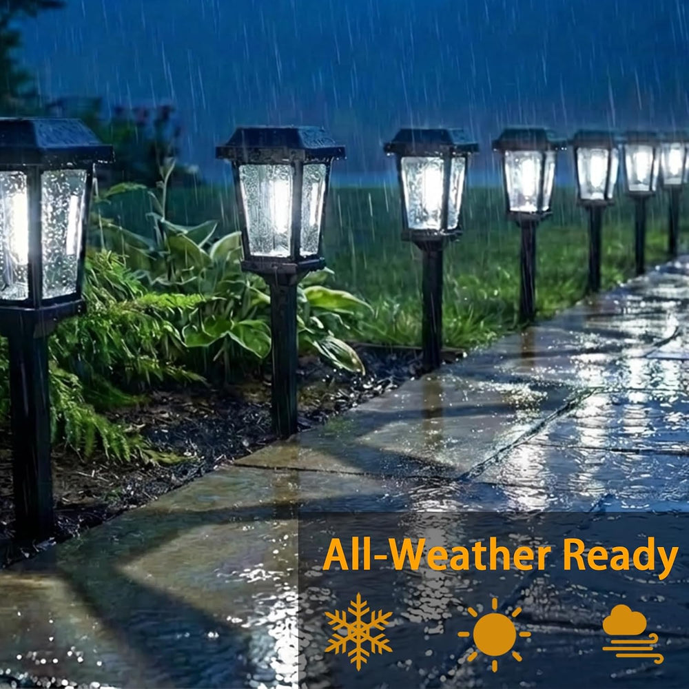 12 Pack Solar Lights Outdoor Pathway, Modern Solar Garden Lights, Waterproof ...
