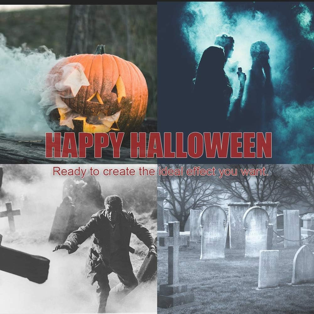 ATDAWN Halloween Fog Machine, Professional Wireless Remote Control Portable S...