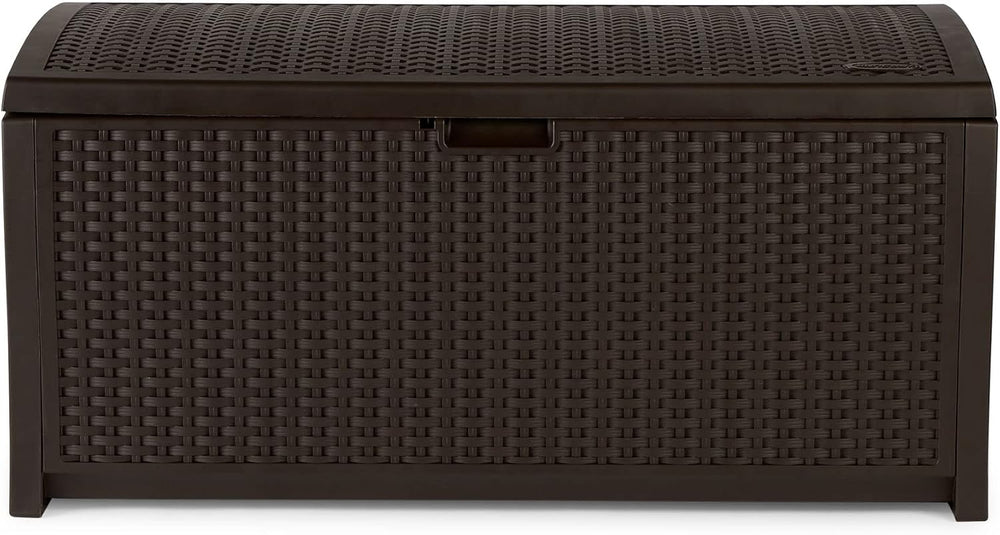 Suncast Outdoor Storage Box - 73 Gallon Mocha Brown Deck Box for Patio, weath...