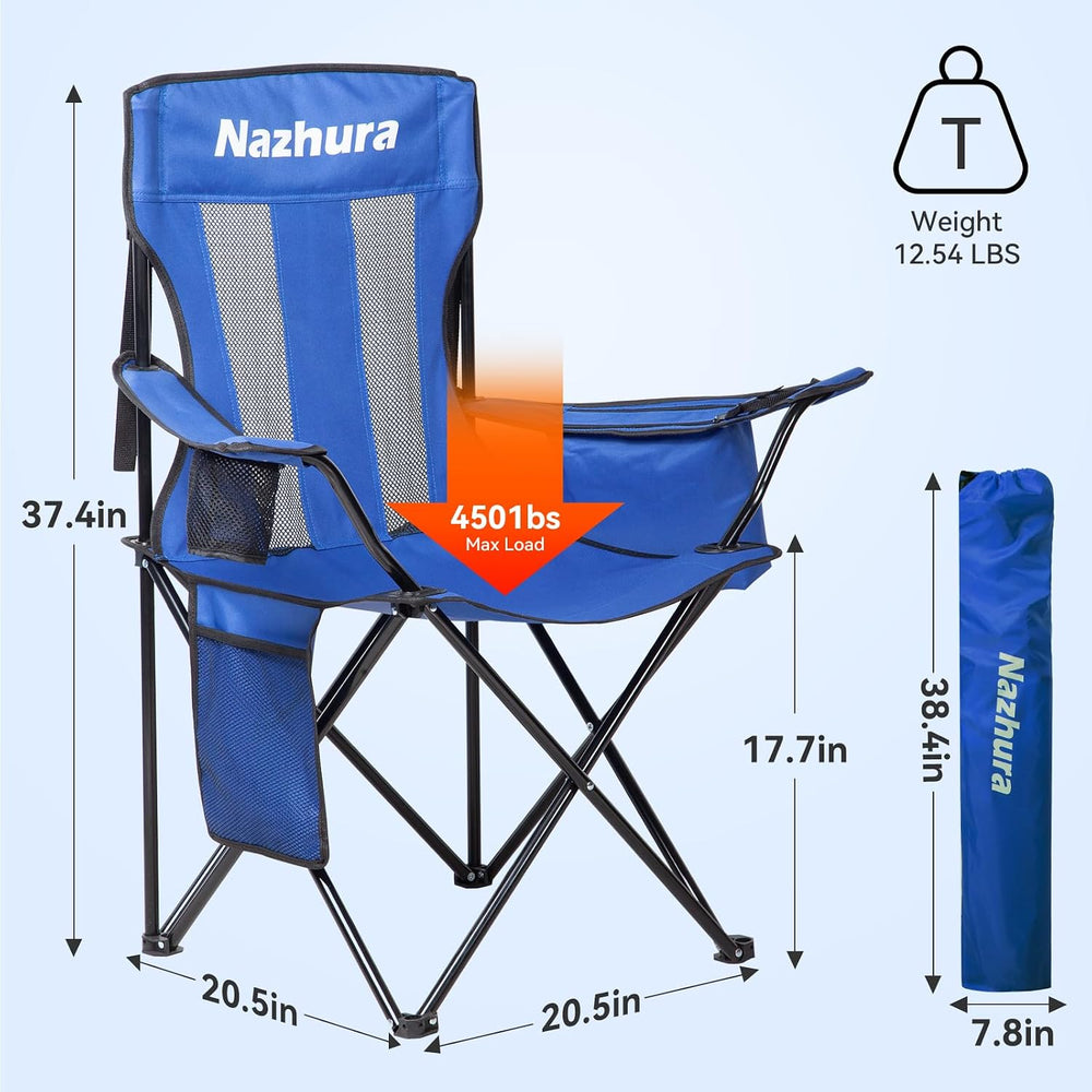 Nazhura 4 Pack Outdoor Camping Chairs Folding/Foldable/Portable with Cooler P...