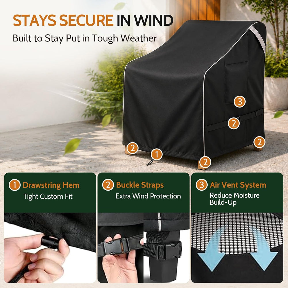 COSFLY Outdoor Patio Chair Cover Waterproof, Fits 32"W x 37"D x 36&...