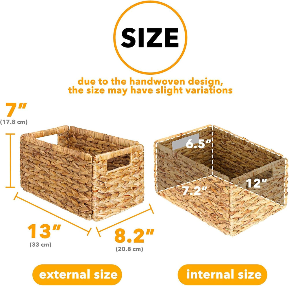 SpaceAid 4 Pack Wicker Basket, Storage Baskets for Organizing, Woven Rattan B...