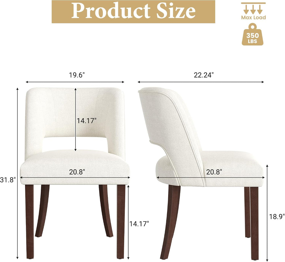Dining Chairs Set of 4,Modern Dining Room Chairs with Thick Cushions,Linen Up...