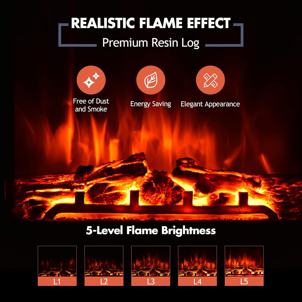 Giantex 18" Electric Fireplace Insert Heater, Wall Recessed/Mounted Fire...
