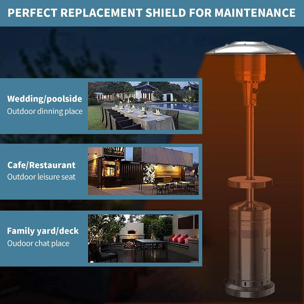 Kisworm 2 Units Patio Heater Heat Reflector Shield, Replacement Dome Part for...
