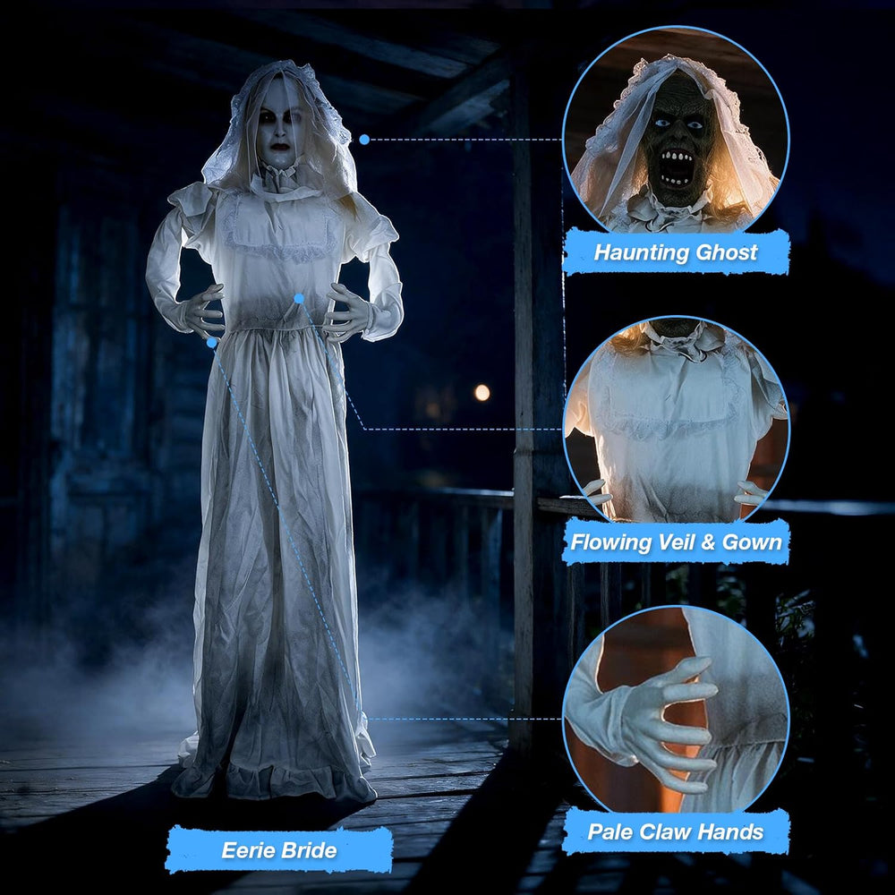 5.5FT Ghost Bride Halloween Animatronics Outdoor Decoration