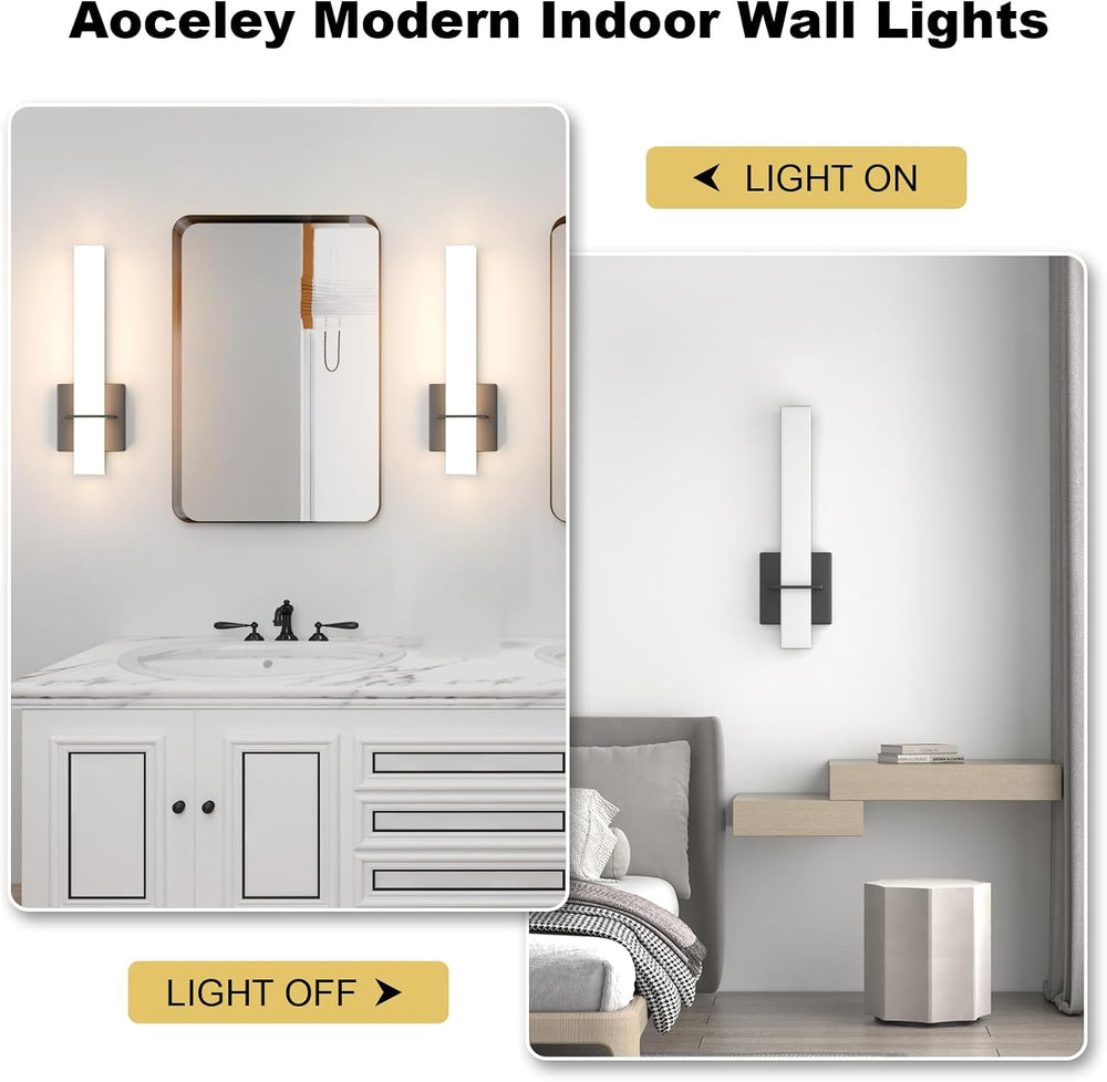 15.7inches Modern Led Wall Sconces,18W 3000K 1200Lumen Bathroom Vanity Wall L...