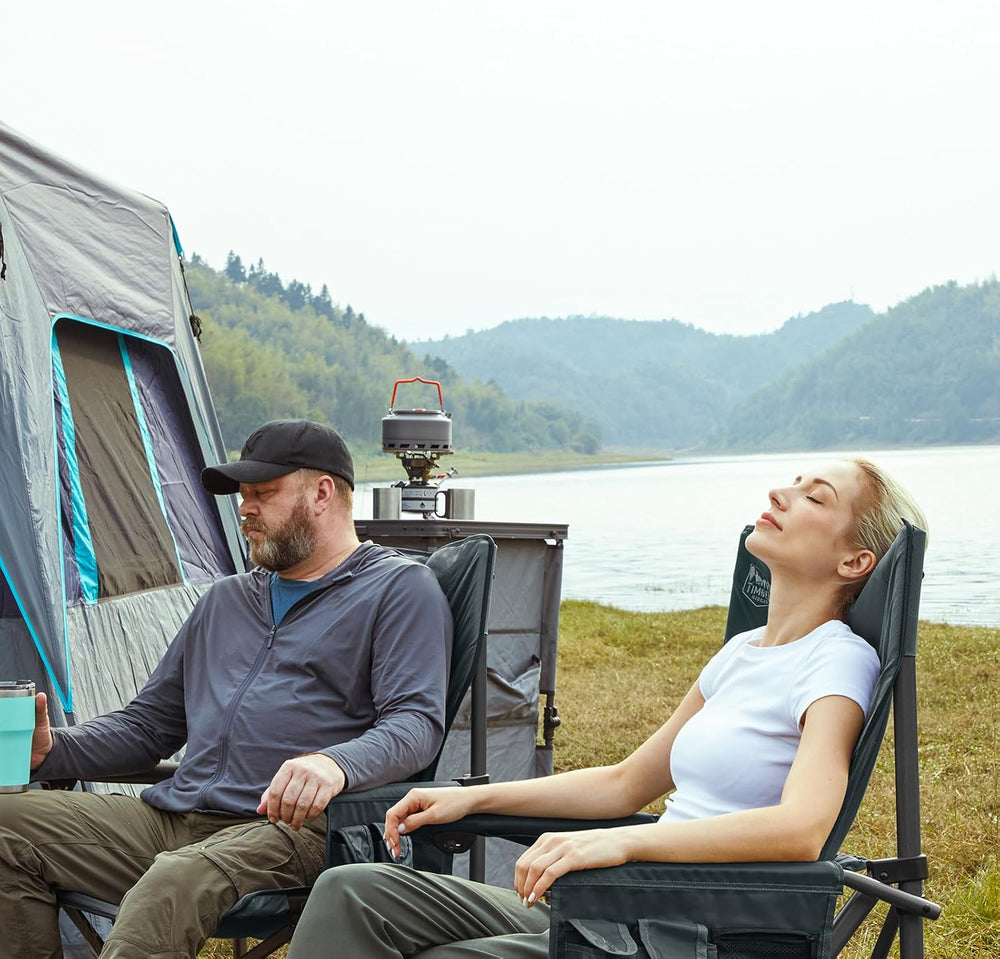 TIMBER RIDGE Oversized Folding Camping Chair High Back Heavy Duty for Adults ...