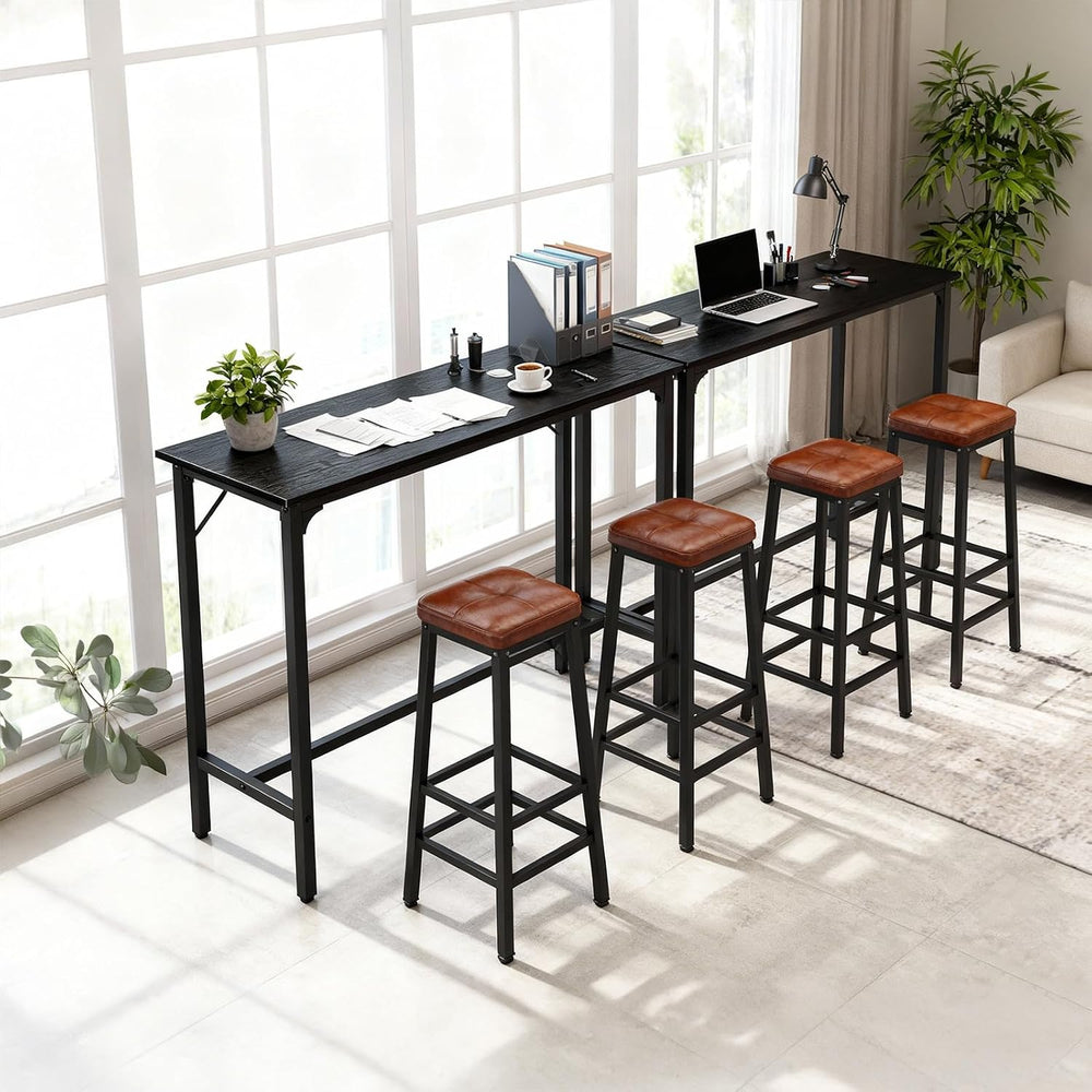 Karl home 43" Bar Table w/Triangular Support, 220 lbs, Black