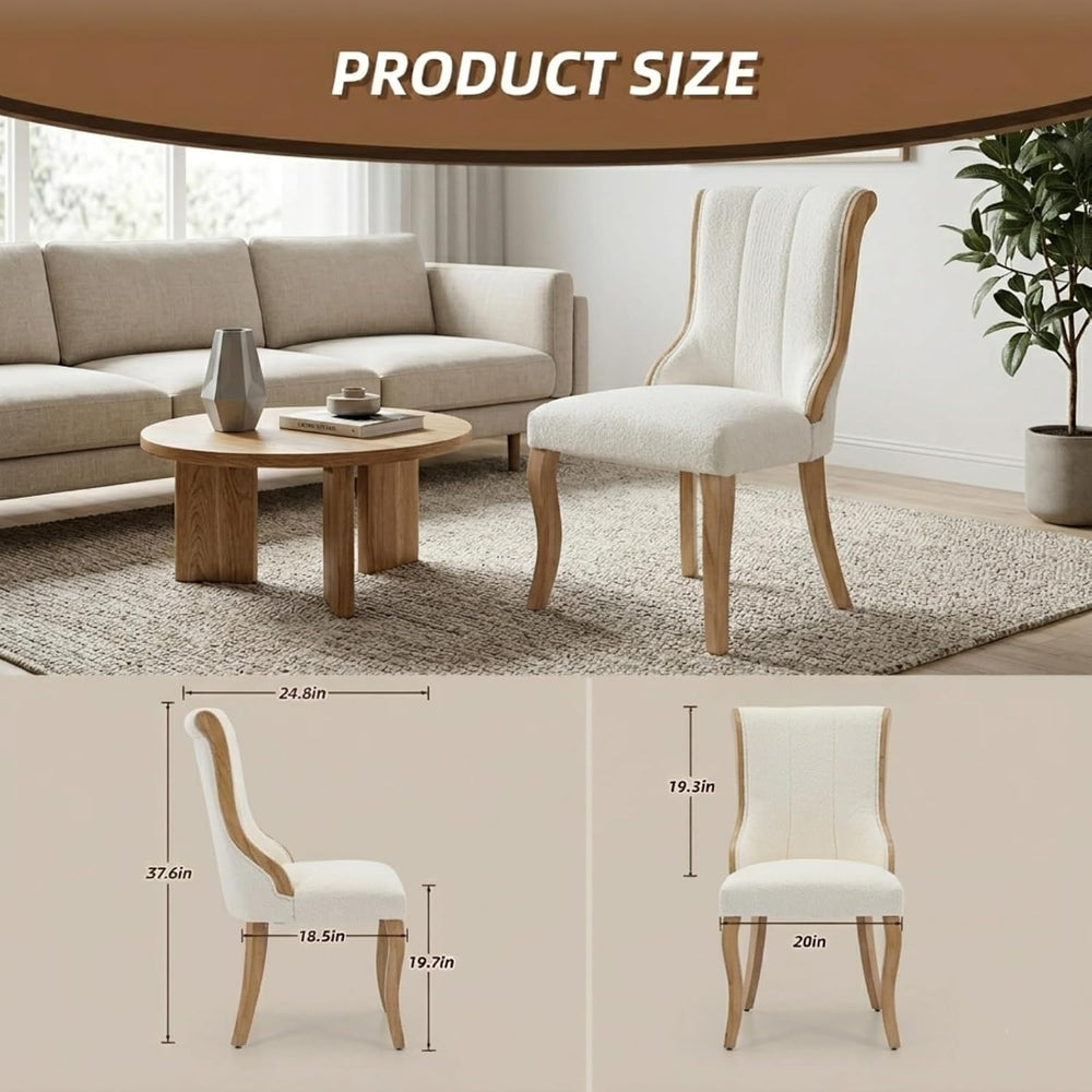 Wooden Dining Chairs Set of 8, Mid Century Modern Upholstered Kitchen & D...