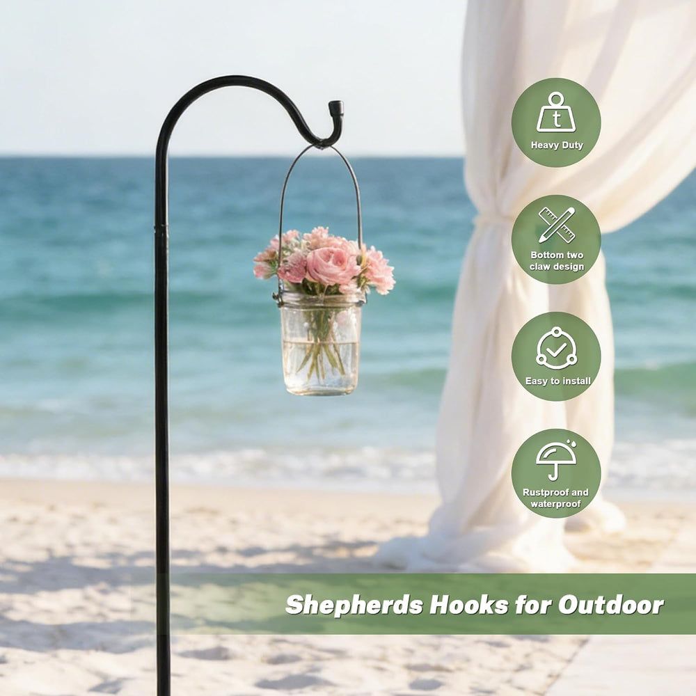 Urban Deco 8 Pack Heavy Duty Shepherds Hook, 37 Inch Tall Plant Hooks
