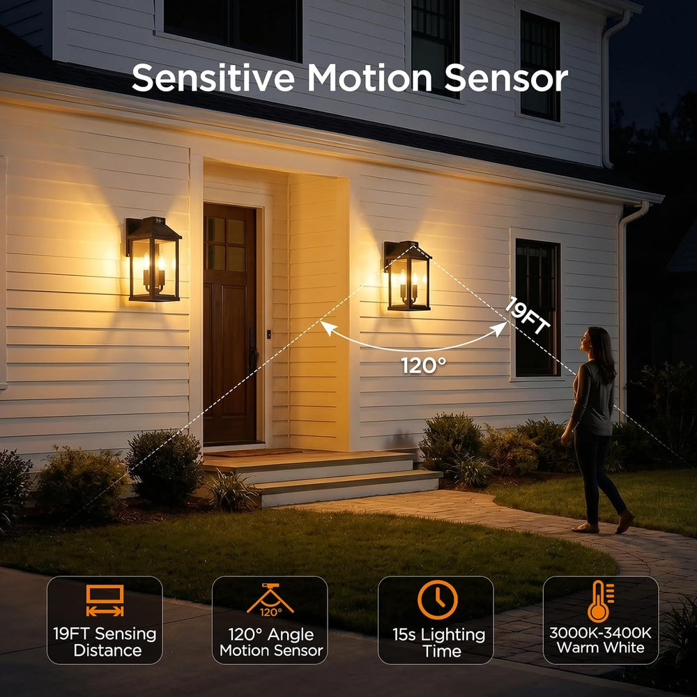 ropelux Solar Lights Outdoor Waterproof, 3 Modes Porch Lights, Motion Sensor ...