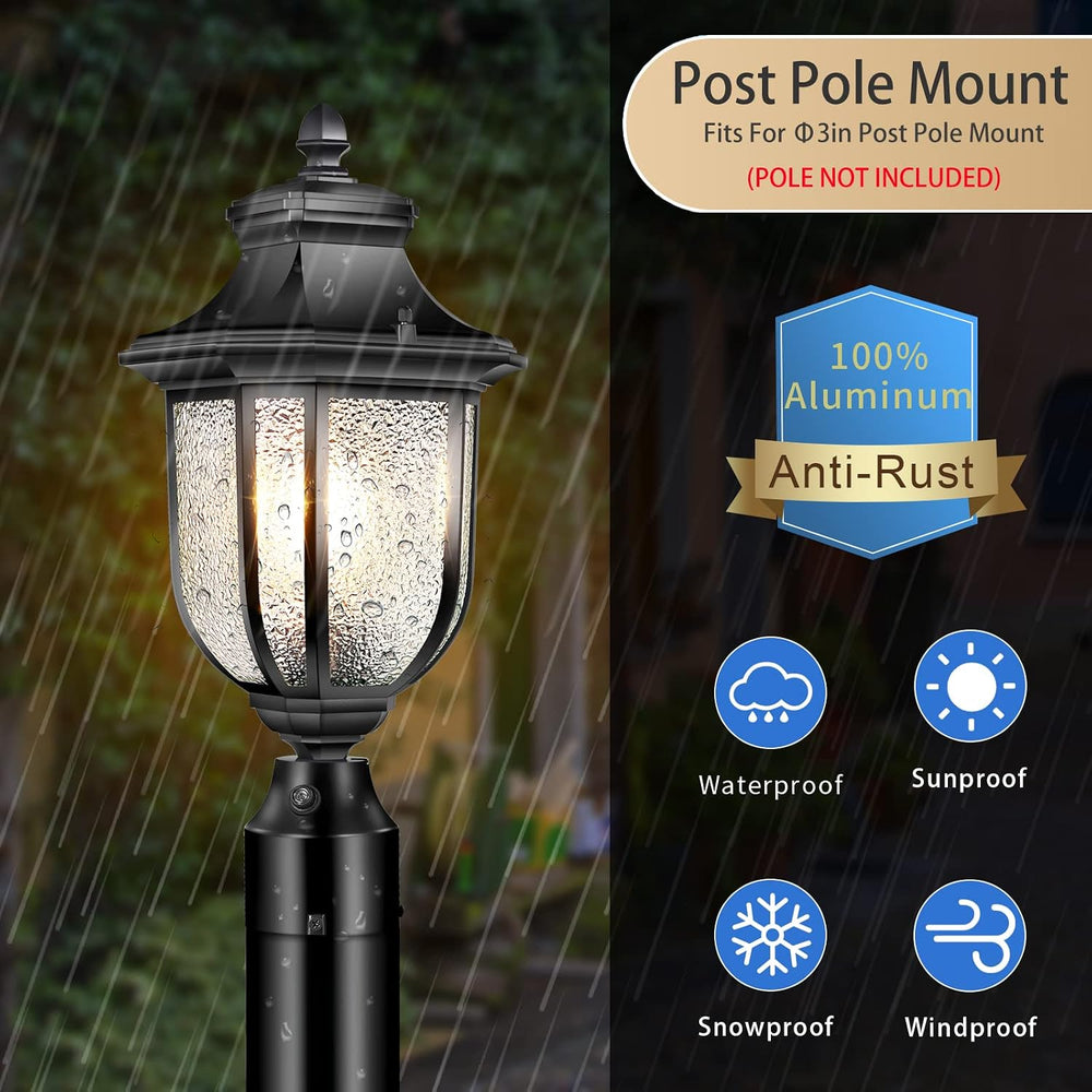 Dusk to Dawn Outdoor Post Lights Light Hardwired 120V with Pier Mount Base, A...
