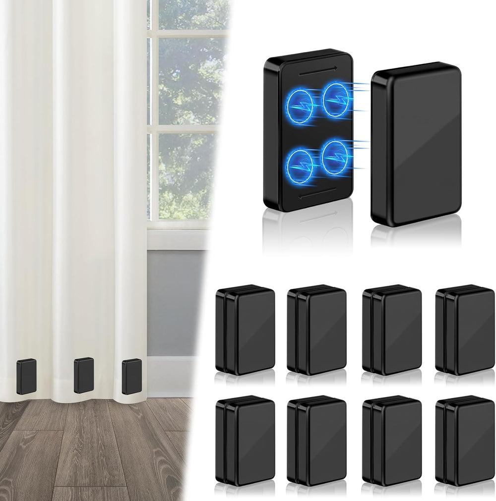 16PCS 52 oz Heavy Duty Outdoor Curtain Weights, Waterproof Magnets, Black