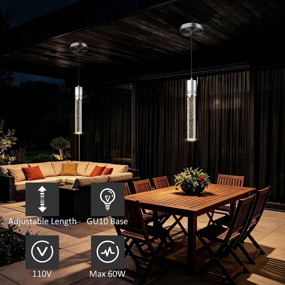 3 Pack Pendant Lights Kitchen Island, Modern Pendant Lighting with Crystal Bu...