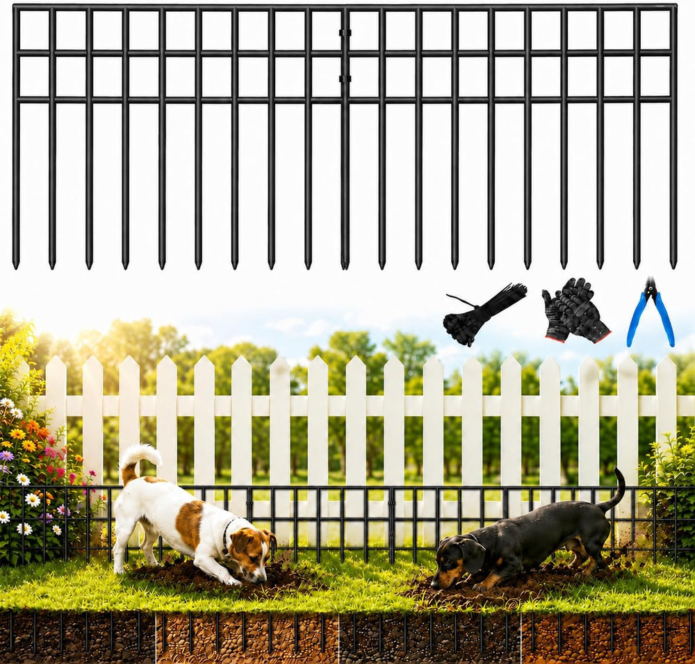 Animal Barrier Fence, 42.5ft x 13in, 30 Panels No Dig Garden Fence for Dogs