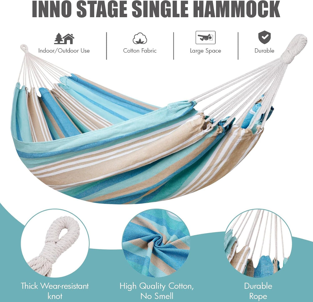 INNO STAGE Brazilian Hammock with Tree Straps, Carry Bag, Blue