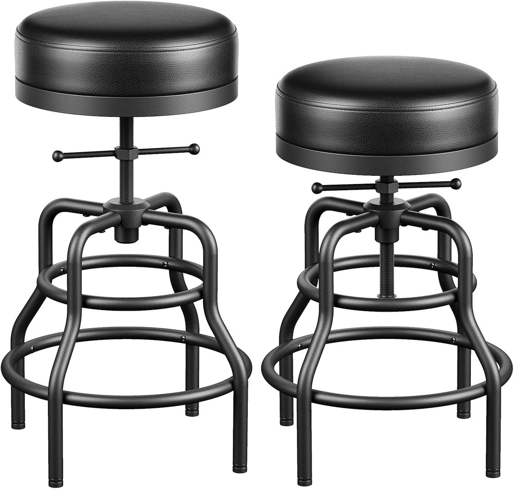 Raynesys 22-29 Inch Adjustable Height Industrial Swivel Bar Stools Set of 2