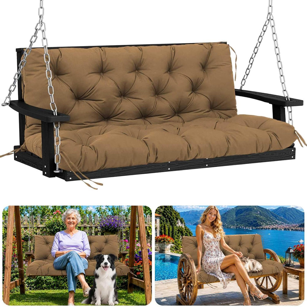 40" Porch Swing Cushions Outdoor, 5" Thick Waterproof 2-3 Seater