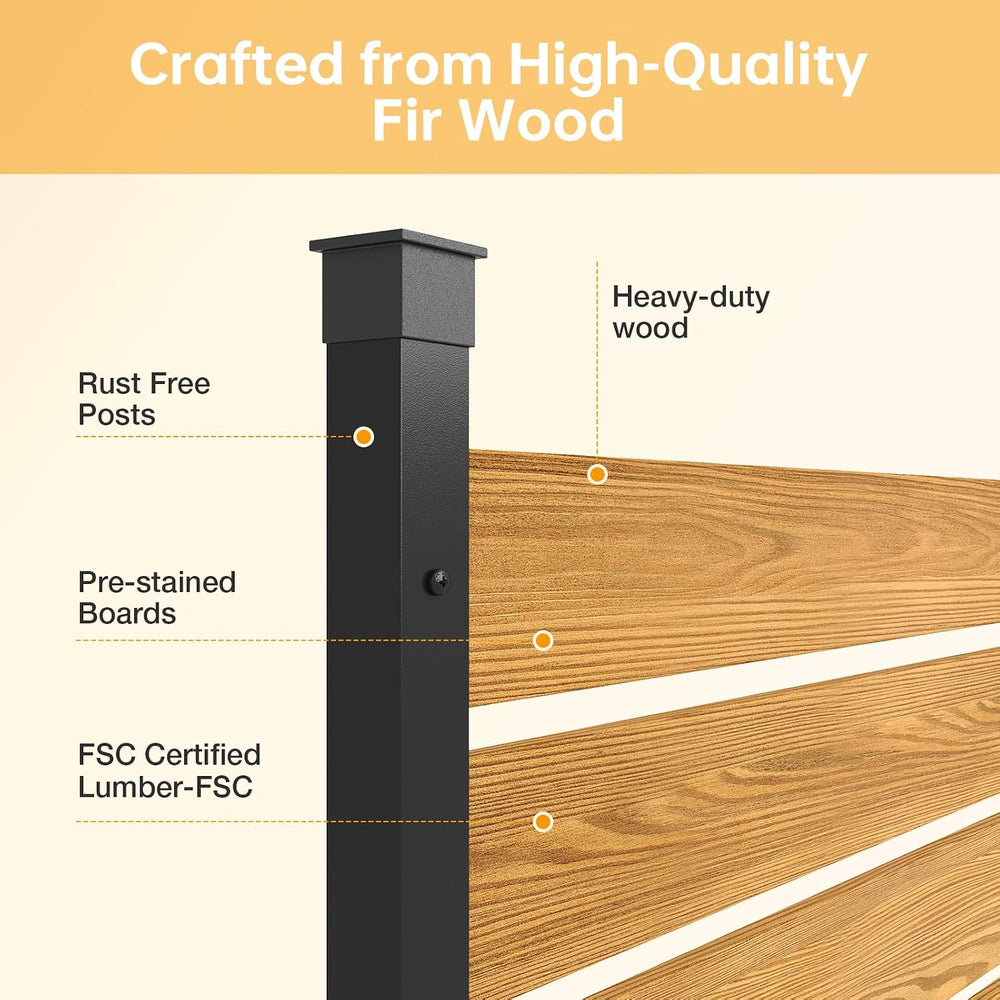 Aoxun 2 Panels Wood Privacy Screen, 41" x 38" No-Dig Air Conditione...