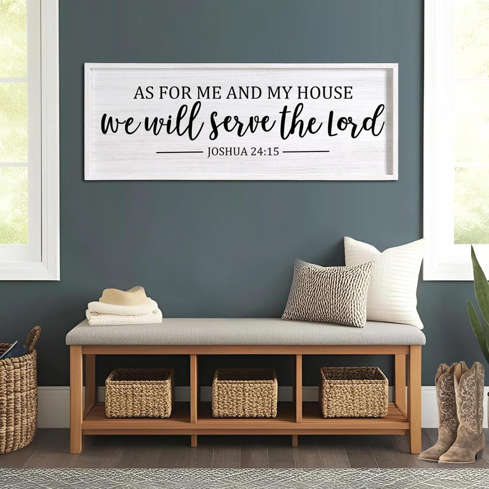 As For Me And My House We Will Serve The Lord Framed Wall Art, 40''×1...