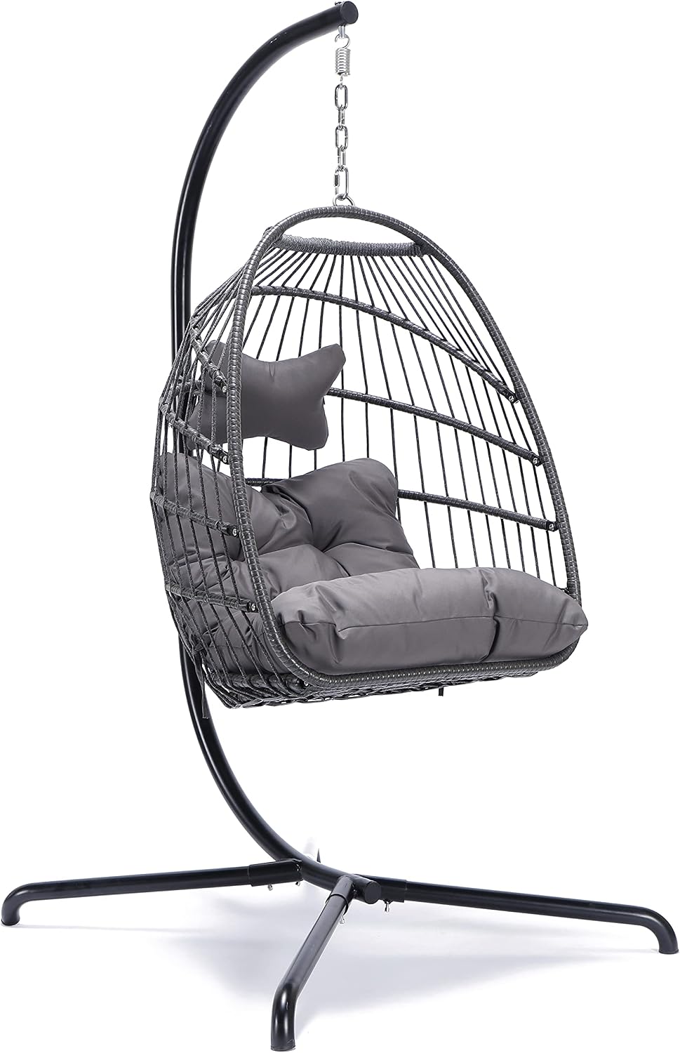 NICESOUL Swing Egg Chair with Stand Indoor Outdoor, Comfortable All Weather W...